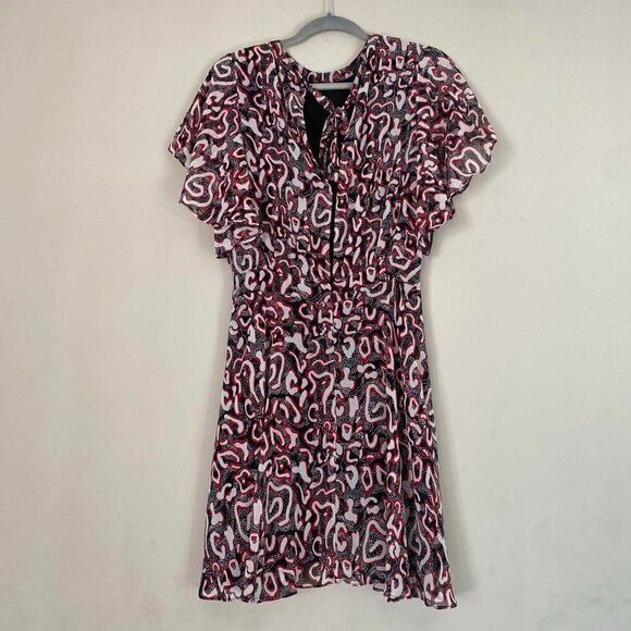 Rebecca minkoff red and black pattern short sleeve dress - Picture 5 of 7